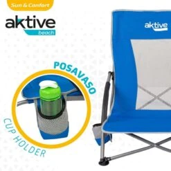 AKTIVE - Chaise Pliante Avec Poche Et Poignée De Transport -Camping En Plein Air Boutique aktive chaise pliante avec poche et poignee de transport 2