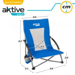 AKTIVE - Chaise Pliante Avec Poche Et Poignée De Transport -Camping En Plein Air Boutique aktive chaise pliante avec poche et poignee de transport 4