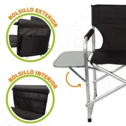 AKTIVE - Chaise Pliante Avec Table Amovible -Camping En Plein Air Boutique aktive chaise pliante avec table amovible 2