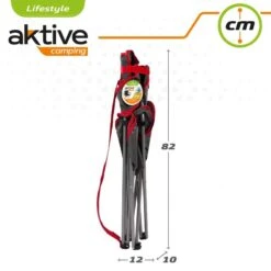 AKTIVE - Chaise Pliante Camping 64,50x49,50x82 Cm, Gris Foncé Et Rouge -Camping En Plein Air Boutique aktive chaise pliante camping 6450x4950x82 cm gris fonce et rouge 6