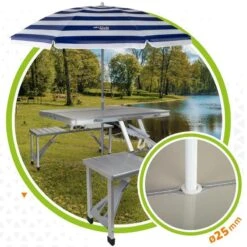 AKTIVE - Ensemble Table Et Chaise. Table Pliante Avec 4 Tabourets 135x86x67 Cm -Camping En Plein Air Boutique aktive ensemble table et chaise table pliante avec 4 tabourets 135x86x67 cm 3