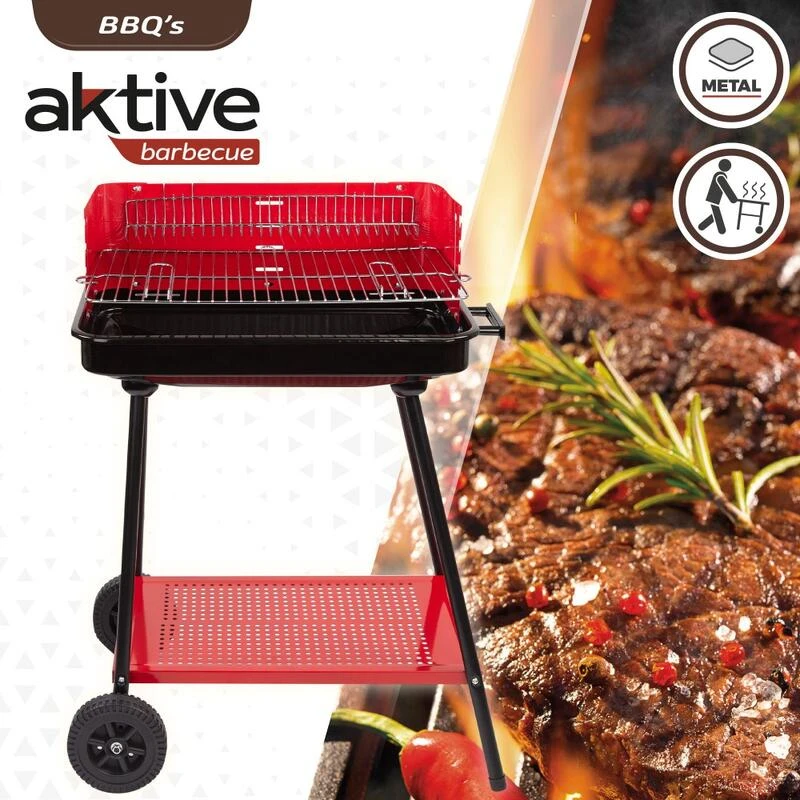 Barbecue portable au charbon de bois pour 4 niveaux Aktive Barbecue Portable Au Charbon De Bois Pour 4 Niveaux Aktive -Camping En Plein Air Boutique barbecue portable au charbon de bois pour 4 niveaux aktive 1