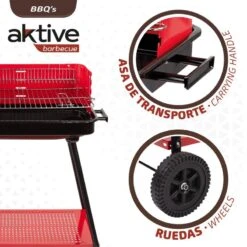 Barbecue Portable Au Charbon De Bois Pour 4 Niveaux Aktive 4 Barbecue Portable Au Charbon De Bois Pour 4 Niveaux Aktive -Camping En Plein Air Boutique barbecue portable au charbon de bois pour 4 niveaux aktive 2