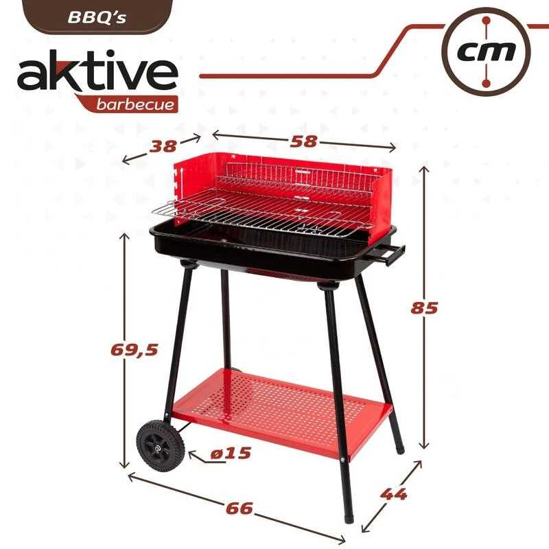 Barbecue portable au charbon de bois pour 4 niveaux Aktive Barbecue Portable Au Charbon De Bois Pour 4 Niveaux Aktive -Camping En Plein Air Boutique barbecue portable au charbon de bois pour 4 niveaux aktive 5