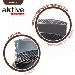 Barbecue Portable Rond 4 Hauteurs Aktive -Camping En Plein Air Boutique barbecue portable rond 4 hauteurs aktive 2