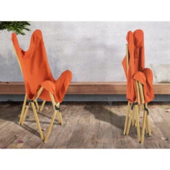 Chaise Longue Tofte - Chaise Relax De Camping - Pliable - Max. 120 Kg - Orange -Camping En Plein Air Boutique chaise longue tofte chaise relax de camping pliable max 120 kg orange 5