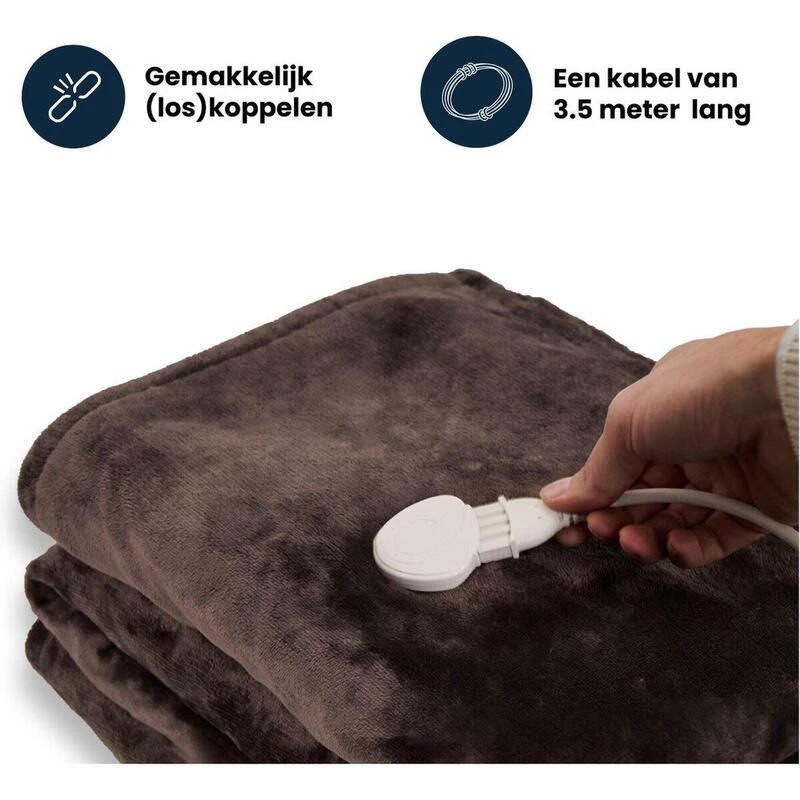 Couverture Électrique Luvego avec Polaire/Sherpa - Brun Foncé Couverture Électrique Luvego Avec Polaire/Sherpa - Brun Foncé -Camping En Plein Air Boutique couverture electrique luvego avec polairesherpa brun fonce 4