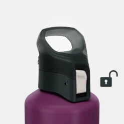 Quechua Gourde Alu 1L Avec Bouchon à Ouverture Rapide Pour La Randonnée - Violet -Camping En Plein Air Boutique gourde alu 1l avec bouchon a ouverture rapide pour la randonnee violet 4
