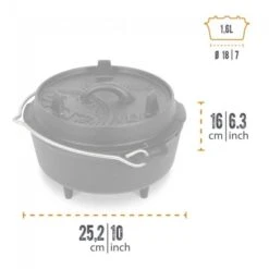 Petromax Dutch Oven FT3-3QT (avec Pieds) Et Levier De Couvercle -Camping En Plein Air Boutique petromax dutch oven ft3 3qt avec pieds et levier de couvercle 2