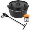 Petromax Dutch Oven FT9-9QT (Sans Pieds) Set - Poêle + Levier De Couvercle + 1 Petromax Dutch Oven FT9-9QT (Sans Pieds) Set - Poêle + Levier De Couvercle + -Camping En Plein Air Boutique petromax dutch oven ft9 9qt sans pieds set poele levier de couvercle