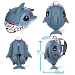 Sac à Dos Pour Enfants | Requin Gris | Crazy Safety | Testé Et Certifié 3 Sac à Dos Pour Enfants | Requin Gris | Crazy Safety | Testé Et Certifié -Camping En Plein Air Boutique sac a dos pour enfants requin gris crazy safety teste et certifie 1