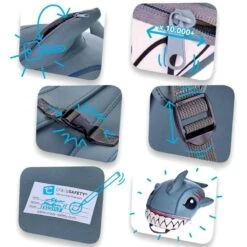 Sac à Dos Pour Enfants | Requin Gris | Crazy Safety | Testé Et Certifié 4 Sac à Dos Pour Enfants | Requin Gris | Crazy Safety | Testé Et Certifié -Camping En Plein Air Boutique sac a dos pour enfants requin gris crazy safety teste et certifie 2