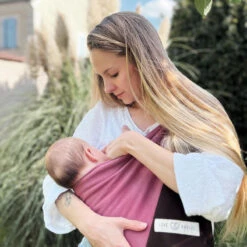 Sling - La Petite Echarpe Sans Nœud - Rosé, Pecan, Anneaux Or Rose (réversible) -Camping En Plein Air Boutique sling la petite echarpe sans noeud rose pecan anneaux or rose reversible 2