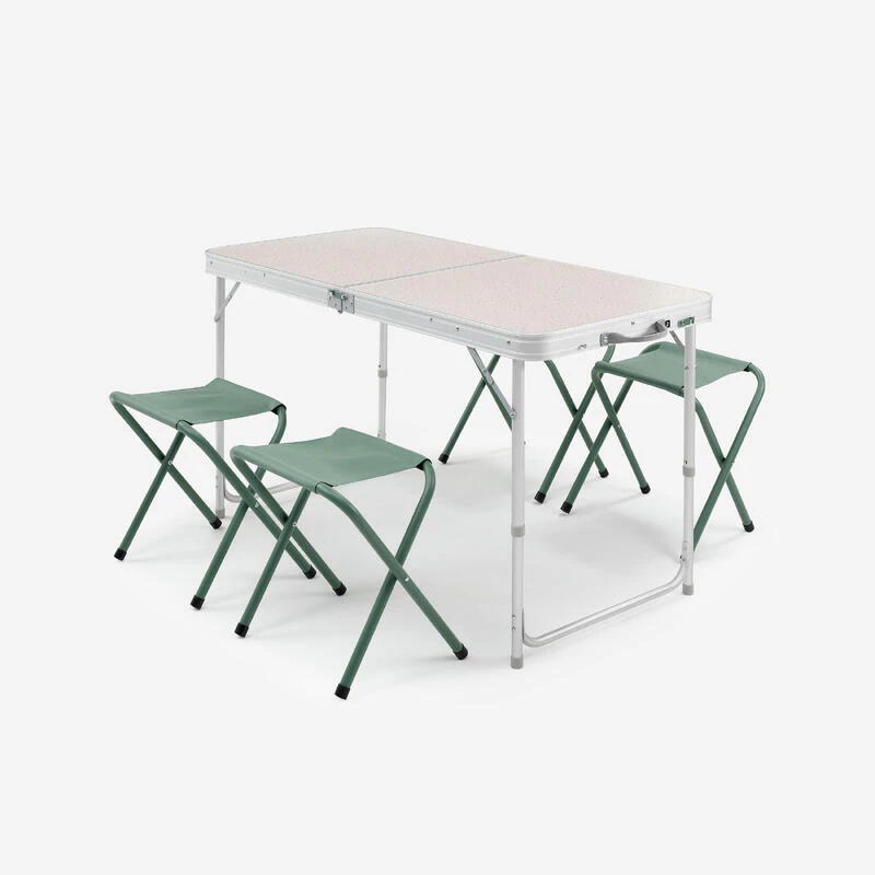 TABLE DE CAMPING PLIANTE - 4 TABOURETS - 4 À 6 PERSONNES Quechua TABLE DE CAMPING PLIANTE - 4 TABOURETS - 4 À 6 PERSONNES -Camping En Plein Air Boutique table de camping pliante 4 tabourets 4 a 6 personnes