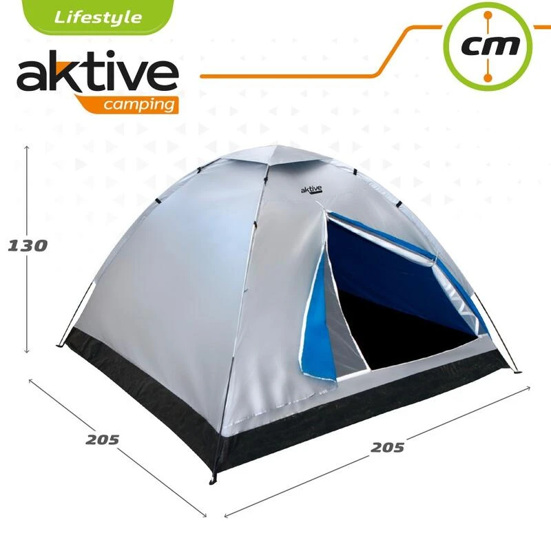 Tente 4 hommes 205x205x130 cm Aktive Tente 4 Hommes 205x205x130 Cm Aktive -Camping En Plein Air Boutique tente 4 hommes 205x205x130 cm aktive 2