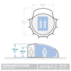Camping En Plein Air Boutique -Camping En Plein Air Boutique tente bulle de camping airseconds skyview polycoton 2 personnes 1 chambre 1