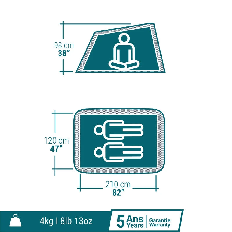 Tente de camping - 2 SECONDS - 2 places - Fresh & Black Quechua Tente De Camping - 2 SECONDS - 2 Places - Fresh & Black -Camping En Plein Air Boutique tente de camping 2 seconds 2 places fresh and black 1