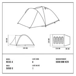 Tente De Camping - Alpinus REUS 4 - 4 Places 4 Tente De Camping - Alpinus REUS 4 - 4 Places -Camping En Plein Air Boutique tente de camping alpinus reus 4 4 places 2