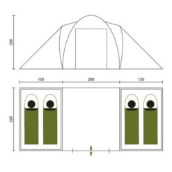 Tente Dôme Hammerfest 4 Sleeper Protect - Sol Cousu - 4 Pers - 2 Cabines Noires -Camping En Plein Air Boutique tente dome hammerfest 4 sleeper protect sol cousu 4 pers 2 cabines noires 6