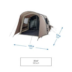 Quechua Tente Gonflable De Camping - AirSeconds 4.2 Polycoton - 4 Personnes - 2 Chambres -Camping En Plein Air Boutique tente gonflable de camping airseconds 42 polycoton 4 personnes 2 chambres 2